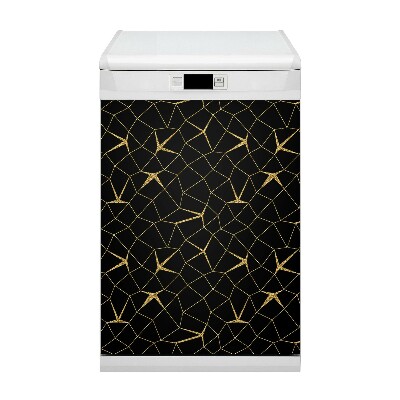 Magnetic dishwasher cover Gold and black mosaic