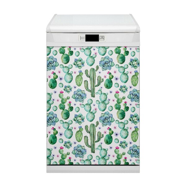 Magnetic dishwasher cover Cactus