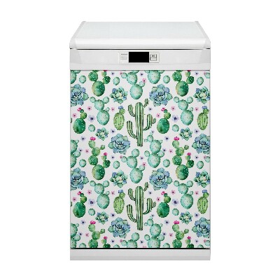 Magnetic dishwasher cover Cactus