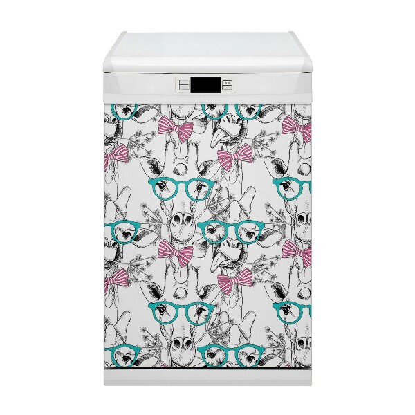 Magnetic dishwasher cover Hipster giraffe