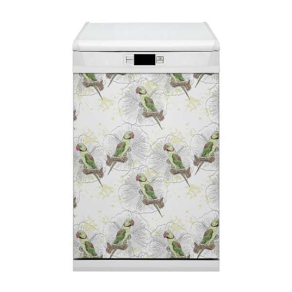 Dishwasher cover Green parrots