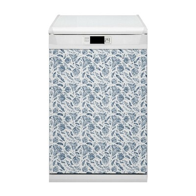 Decorative dishwasher magnet Blue leaves