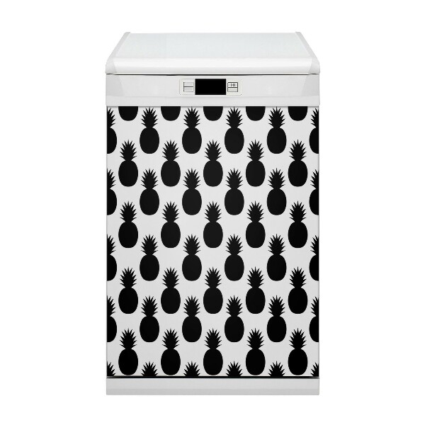 Magnetic dishwasher cover Black pineapples