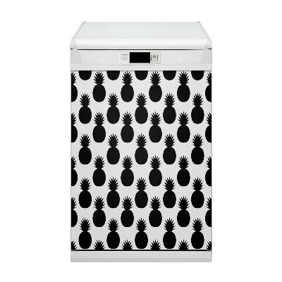 Magnetic dishwasher cover Black pineapples