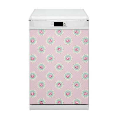 Dishwasher cover Roses and dots