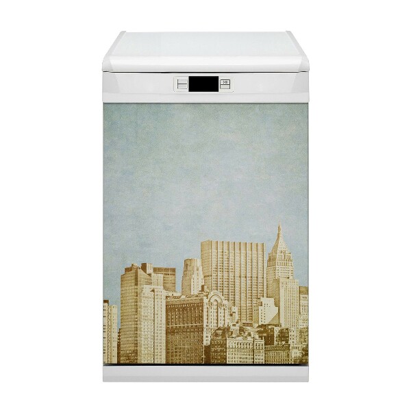 Magnetic dishwasher cover Manhattan skyscrapers