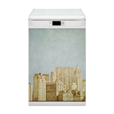 Magnetic dishwasher cover Manhattan skyscrapers