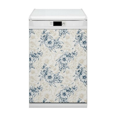 Magnetic dishwasher cover Floral art