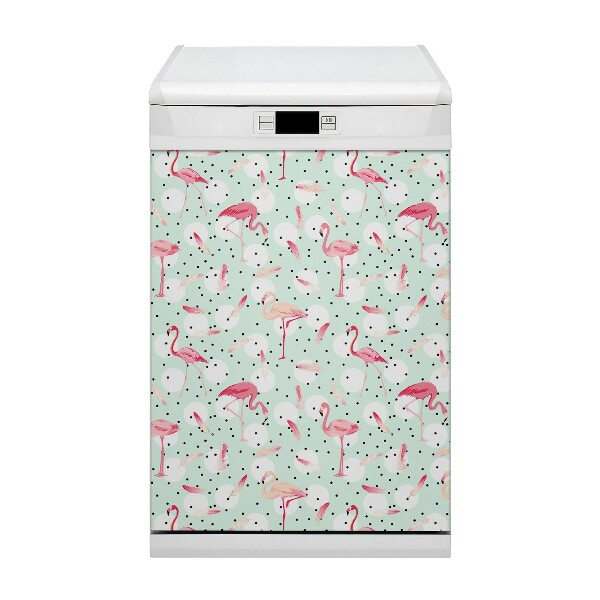 Dishwasher cover magnet Flamingos