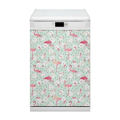 Dishwasher cover magnet Flamingos