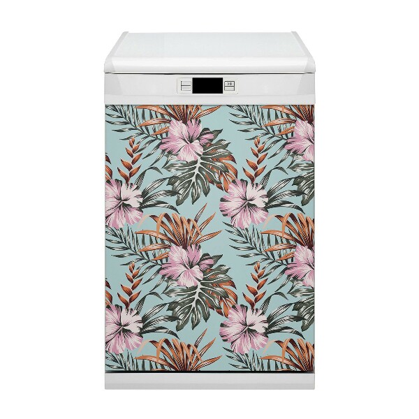 Dishwasher cover magnet Hibiscus flowers