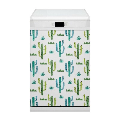 Dishwasher cover magnet Painted cacti