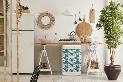 Magnetic dishwasher cover Palm branches