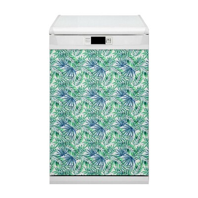 Magnetic dishwasher cover Painted leaves