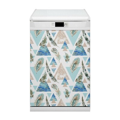 Magnetic dishwasher cover Triangles and feathers