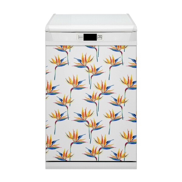 Magnetic dishwasher cover Colorful flowers