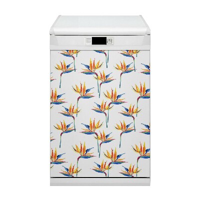 Magnetic dishwasher cover Colorful flowers