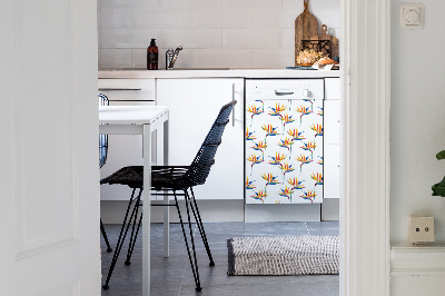 Magnetic dishwasher cover Colorful flowers