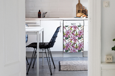 Magnetic dishwasher cover Pink flowers