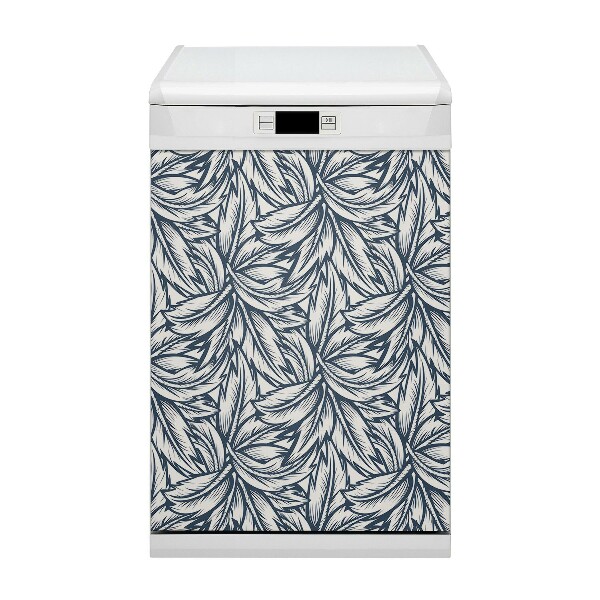 Magnetic dishwasher cover Drawn leaves