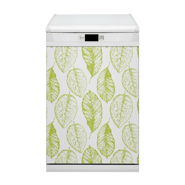 Magnetic dishwasher cover Green leaves