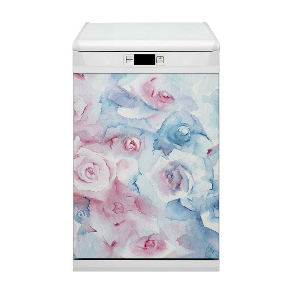 Dishwasher cover magnet Pastel flowers