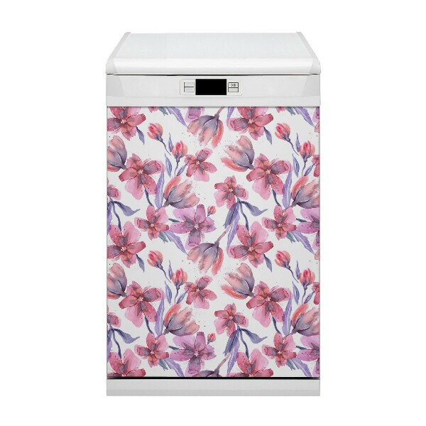 Magnetic dishwasher cover Pastel flowers