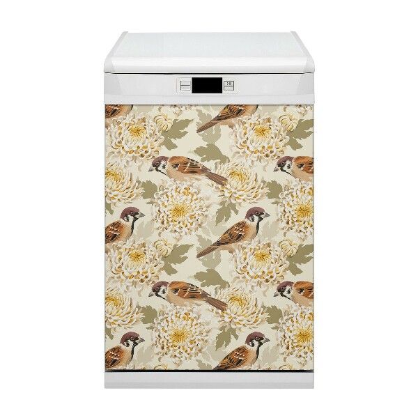 Decorative dishwasher magnet Golden birds