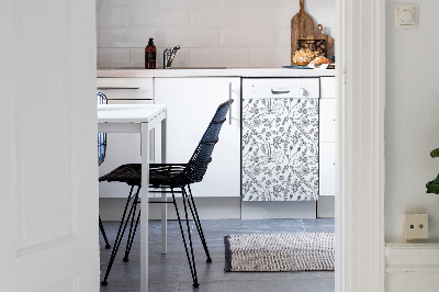 Dishwasher cover Flowers and dots