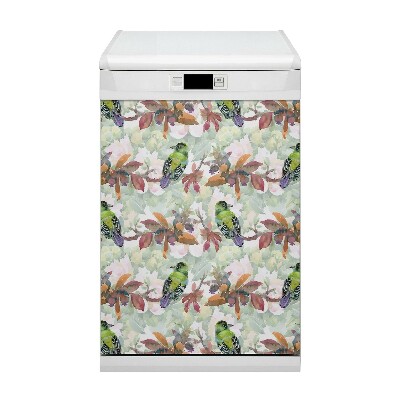 Magnetic dishwasher cover Exotic birds