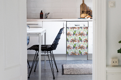 Magnetic dishwasher cover Exotic birds