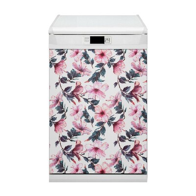 Dishwasher cover magnet Hibiscus flowers