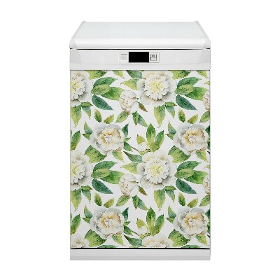 Magnetic dishwasher cover Peonies