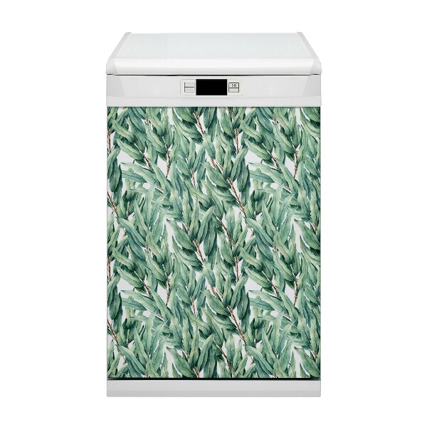 Magnetic dishwasher cover Painted leaves