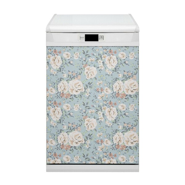 Magnetic dishwasher cover Vintage flowers