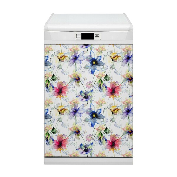 Magnetic dishwasher cover Field flowers