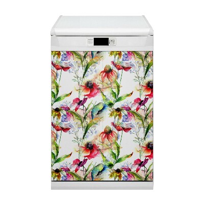 Dishwasher cover Colored flowers