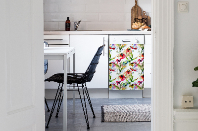 Dishwasher cover Colored flowers