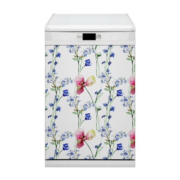 Magnetic dishwasher cover Painted flowers