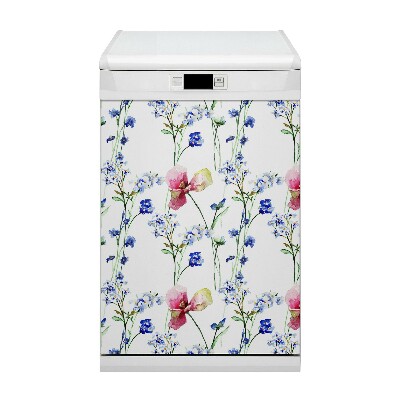 Magnetic dishwasher cover Painted flowers