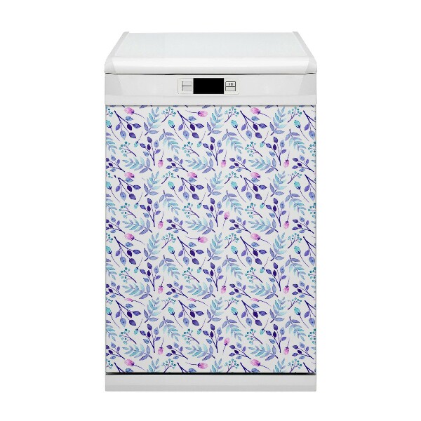 Magnetic dishwasher cover Purple branches