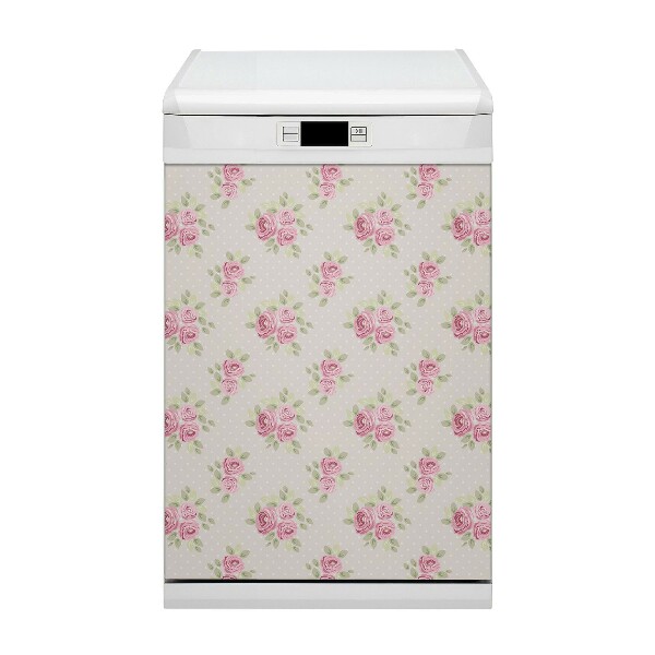 Magnetic dishwasher cover English roses