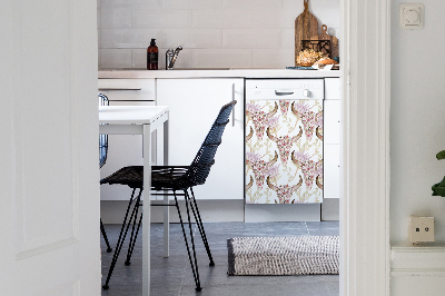 Magnetic dishwasher cover Flower skull