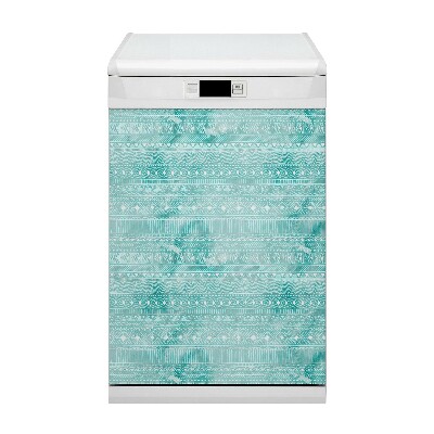 Magnetic dishwasher cover Geometric turquoise