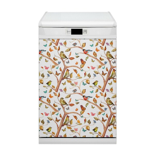 Magnetic dishwasher cover Birds on the branch