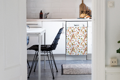 Magnetic dishwasher cover Birds on the branch