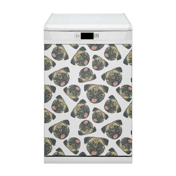 Dishwasher cover magnet Pugs
