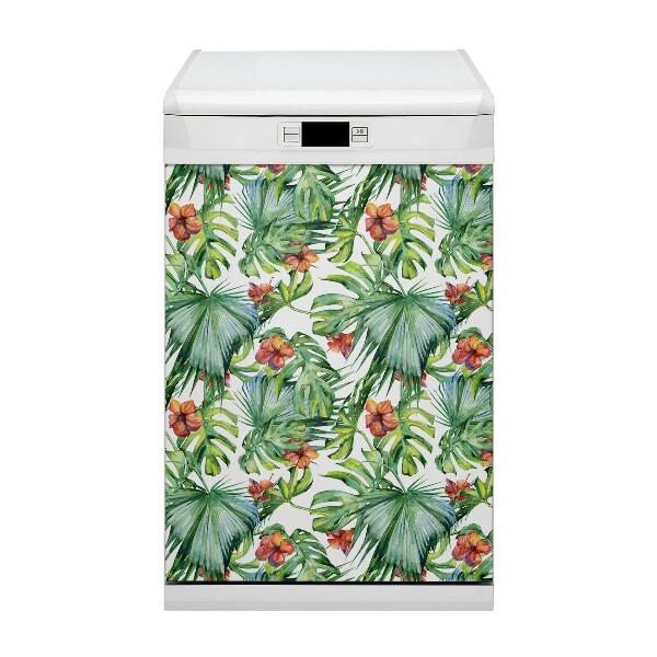 Dishwasher cover magnet Hawaiian leaves