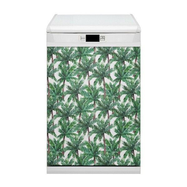 Magnetic dishwasher cover Tropical palm trees