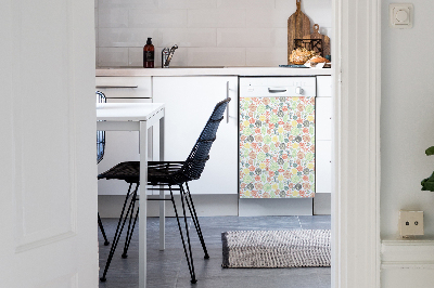 Magnetic dishwasher cover Flowers and hearts